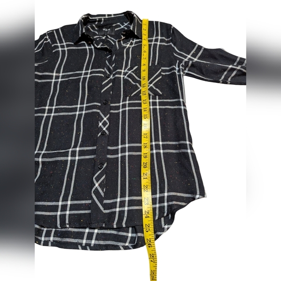 New Rails Hunter Plaid Rainbow Speckled Black White Flannel Button Up Shirt XS - Picture 10 of 10
